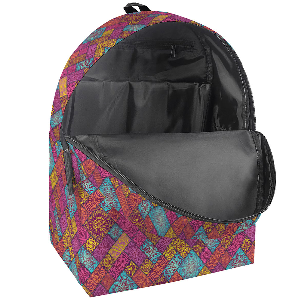 Indian Patchwork Pattern Print Backpack