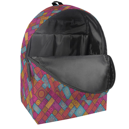 Indian Patchwork Pattern Print Backpack