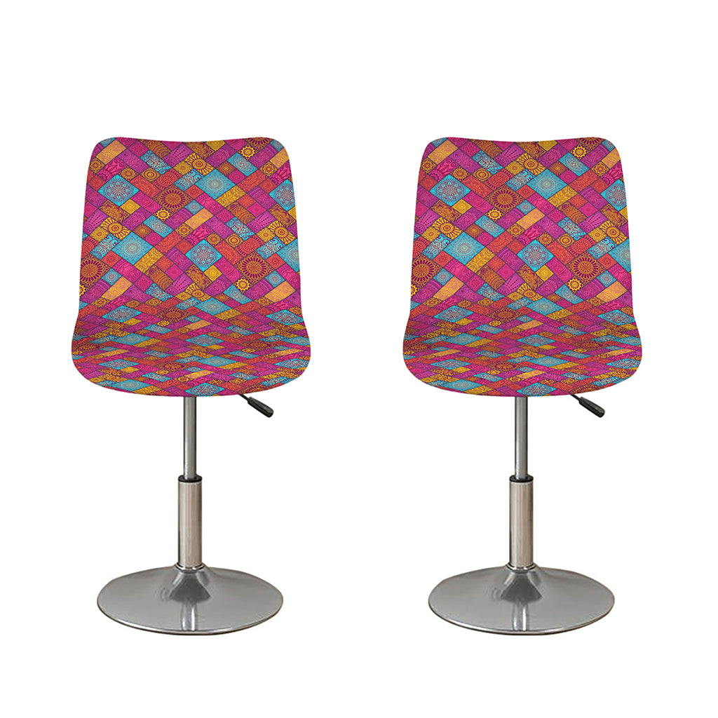 Indian Patchwork Pattern Print Bar Stool Covers