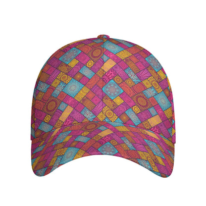 Indian Patchwork Pattern Print Baseball Cap
