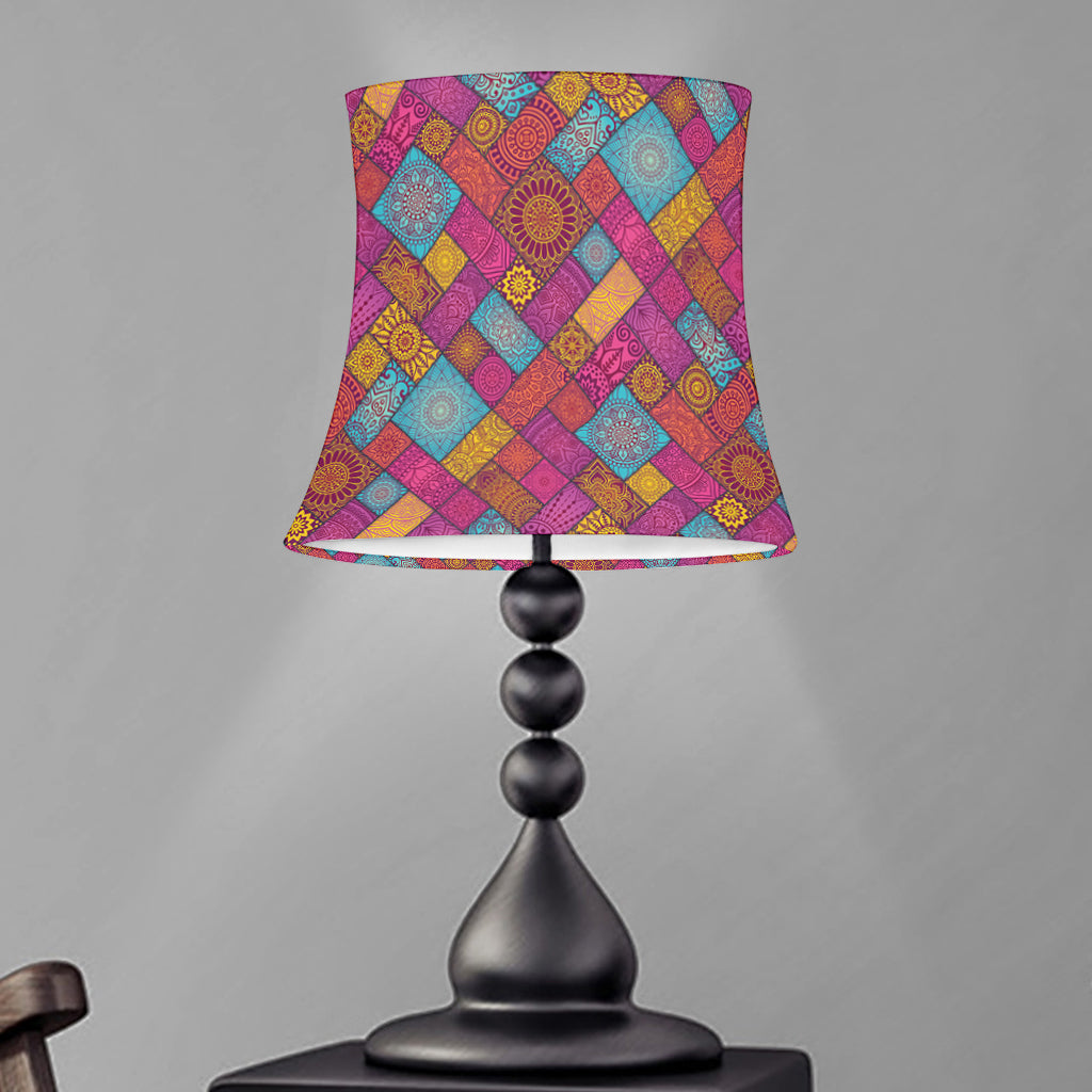 Indian Patchwork Pattern Print Bell Lamp Shade