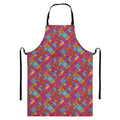Indian Patchwork Pattern Print Bib Apron With Pocket