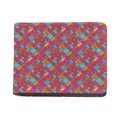 Indian Patchwork Pattern Print Bifold Wallet