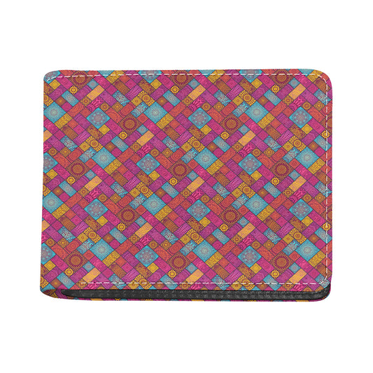 Indian Patchwork Pattern Print Bifold Wallet