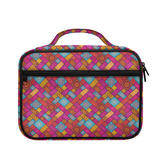 Indian Patchwork Pattern Print Briefcase Bible Bag
