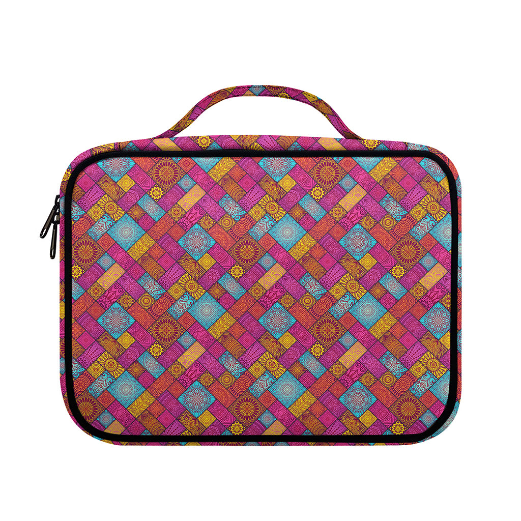 Indian Patchwork Pattern Print Briefcase Bible Bag