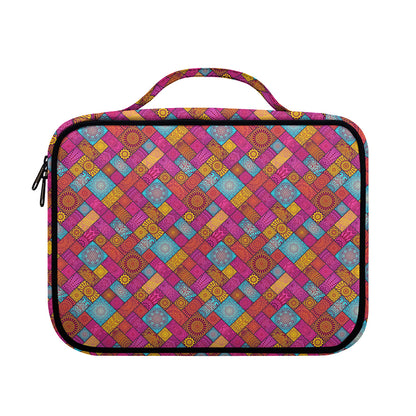 Indian Patchwork Pattern Print Briefcase Bible Bag