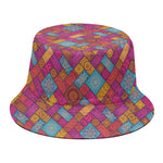 Indian Patchwork Pattern Print Bucket Hat