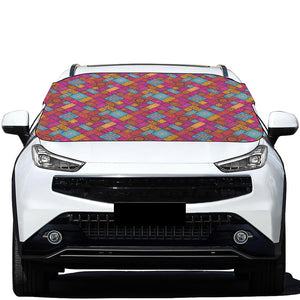 Indian Patchwork Pattern Print Car Windshield Snow Cover