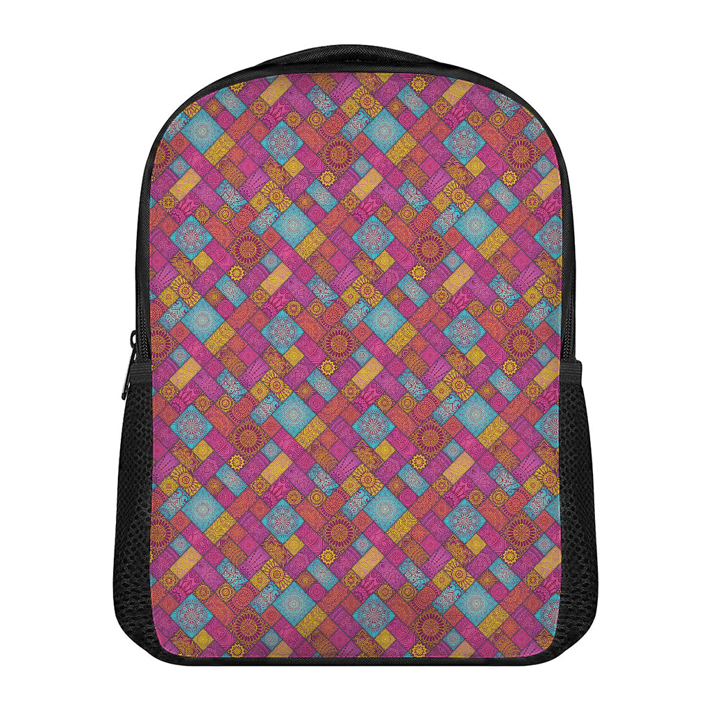 Indian Patchwork Pattern Print Casual Backpack