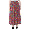 Indian Patchwork Pattern Print Chiffon Maxi Skirt