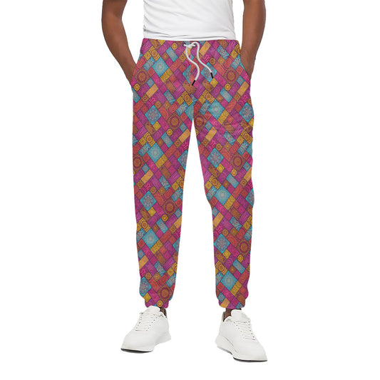 Indian Patchwork Pattern Print Cotton Pants