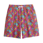 Indian Patchwork Pattern Print Cotton Shorts