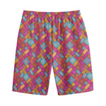 Indian Patchwork Pattern Print Cotton Shorts