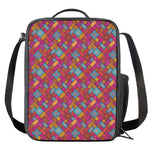 Indian Patchwork Pattern Print Crossbody Lunch Bag