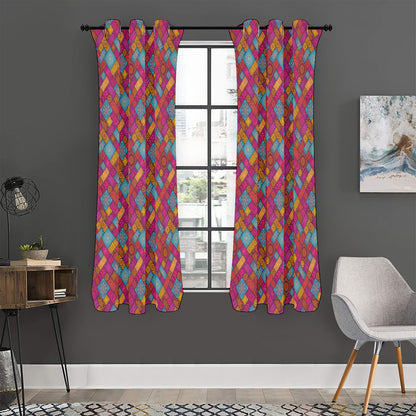 Indian Patchwork Pattern Print Curtain