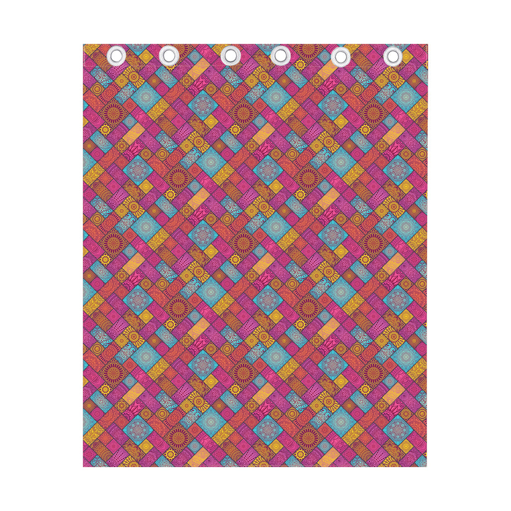 Indian Patchwork Pattern Print Curtain