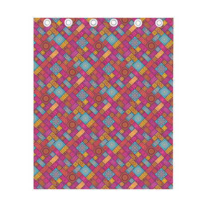 Indian Patchwork Pattern Print Curtain