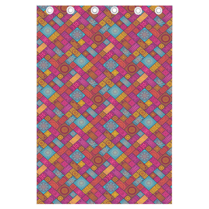 Indian Patchwork Pattern Print Curtain