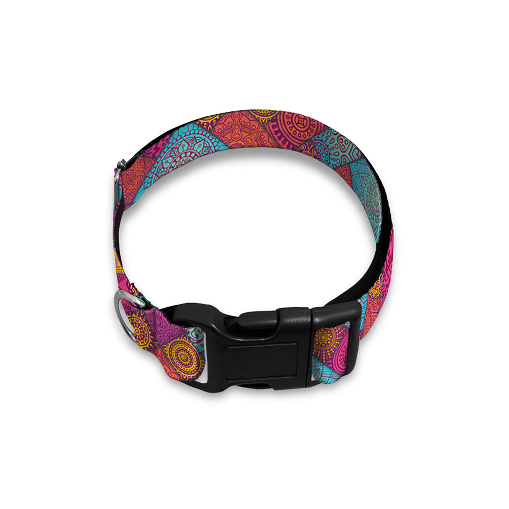 Indian Patchwork Pattern Print Dog Collar