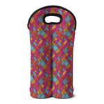 Indian Patchwork Pattern Print Double Neoprene Wine Tote