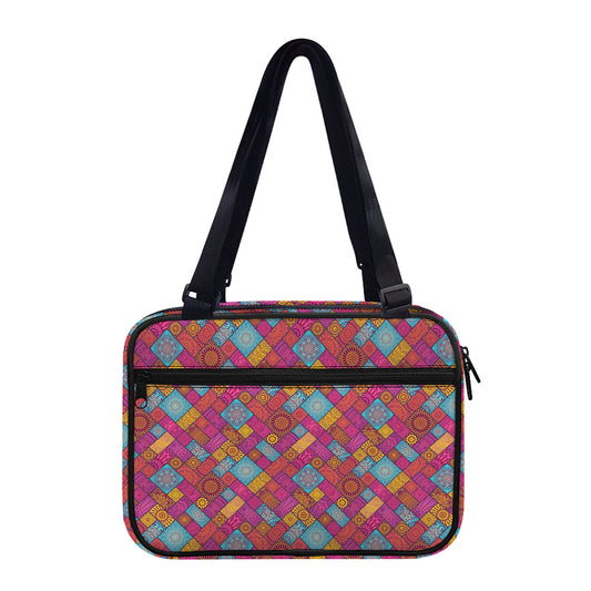 Indian Patchwork Pattern Print Double Strap Bible Bag