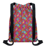 Indian Patchwork Pattern Print Drawstring Backpack