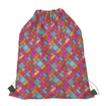 Indian Patchwork Pattern Print Drawstring Bag