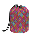 Indian Patchwork Pattern Print Drawstring Makeup Bag