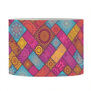 Indian Patchwork Pattern Print Drum Lamp Shade