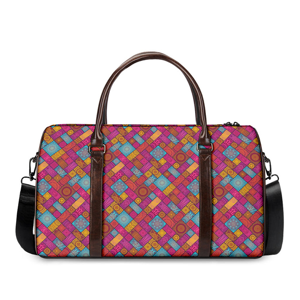 Indian Patchwork Pattern Print Duffle Bag