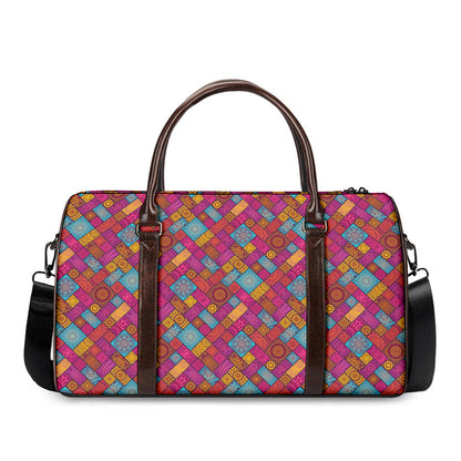 Indian Patchwork Pattern Print Duffle Bag