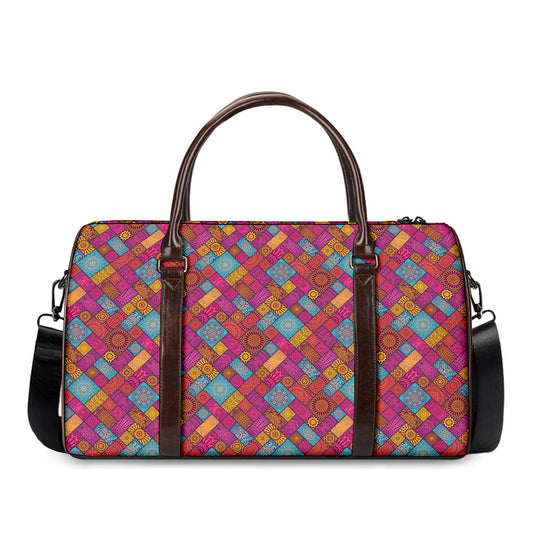 Indian Patchwork Pattern Print Duffle Bag
