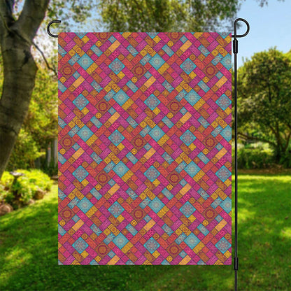 Indian Patchwork Pattern Print Garden Flag