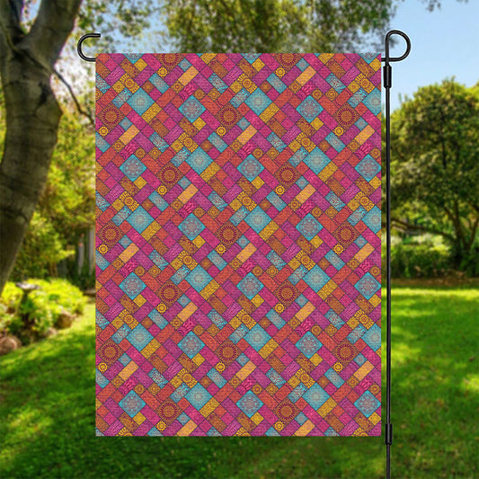 Indian Patchwork Pattern Print Garden Flag