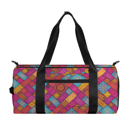 Indian Patchwork Pattern Print Gym Bag