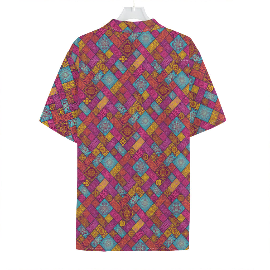 Indian Patchwork Pattern Print Hawaiian Shirt