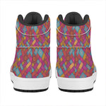 Indian Patchwork Pattern Print High Top Leather Sneakers
