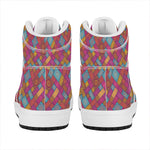 Indian Patchwork Pattern Print High Top Leather Sneakers