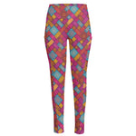 Indian Patchwork Pattern Print High-Waisted Pocket Leggings