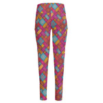 Indian Patchwork Pattern Print High-Waisted Pocket Leggings