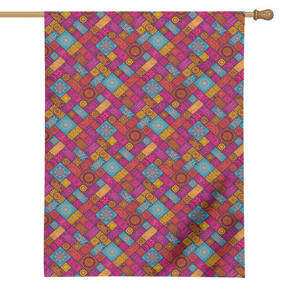 Indian Patchwork Pattern Print House Flag