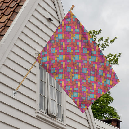Indian Patchwork Pattern Print House Flag