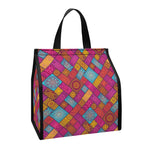 Indian Patchwork Pattern Print Insulated Lunch Tote