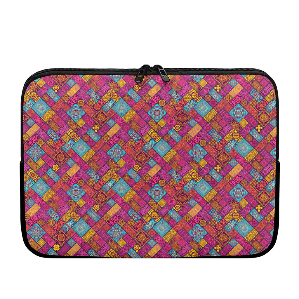 Indian Patchwork Pattern Print Laptop Sleeve