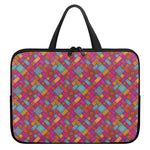 Indian Patchwork Pattern Print Laptop Sleeve With Handle