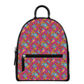 Indian Patchwork Pattern Print Leather Backpack