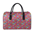 Indian Patchwork Pattern Print Leather Duffel Bag