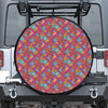 Indian Patchwork Pattern Print Leather Spare Tire Cover