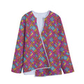 Indian Patchwork Pattern Print Long Sleeve Short Coat